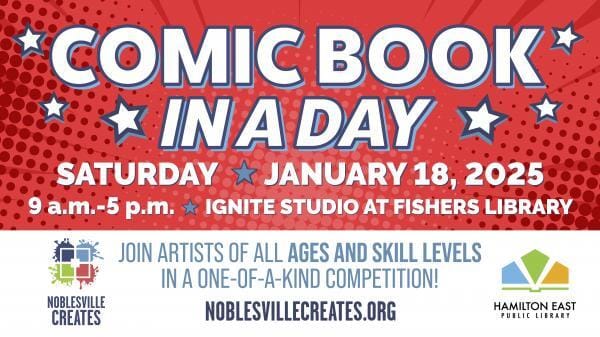 Comic Book in a Day, from Get Fishers: ⛵Welcome In 👋