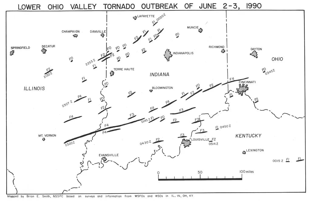 (Tornado tracker provided by the National Weather Service)