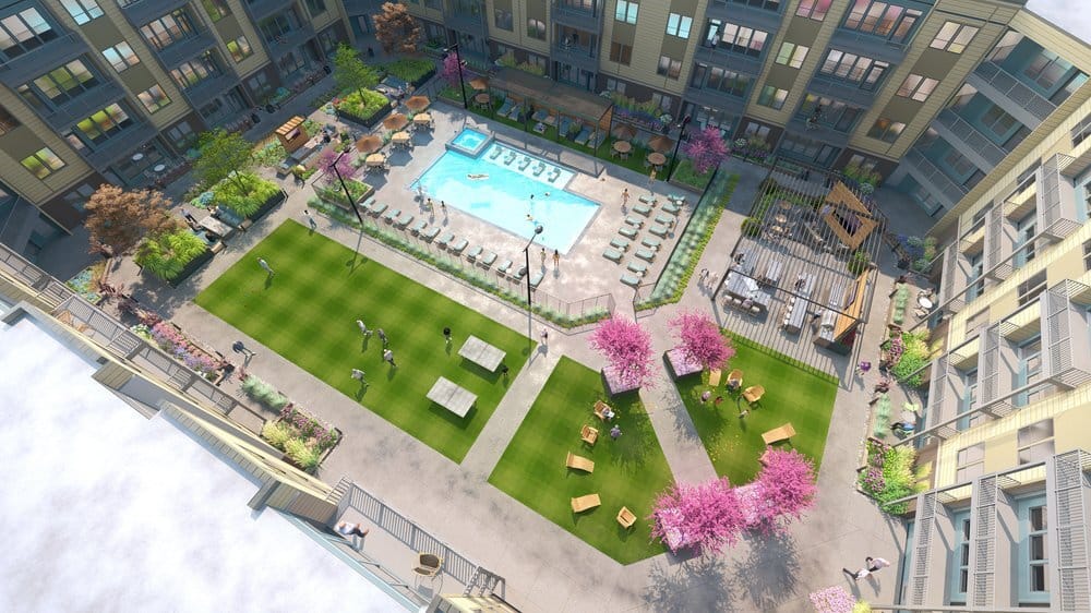 Bird’s eye rendering of the middle
