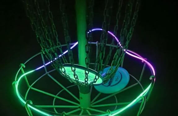 ⛳️ Glow-in-the-dark Disc Golf, from Get South Bend: Tigers and Leopards, OH MY!