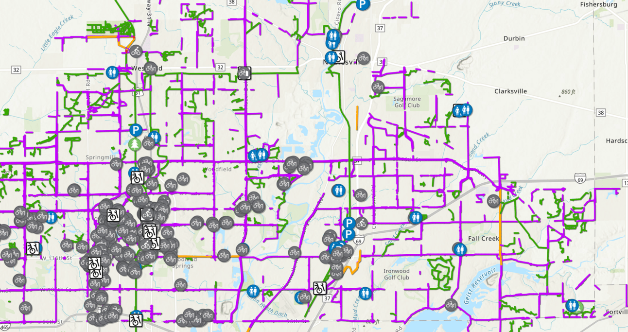 Just a few of the user-submitted bike paths