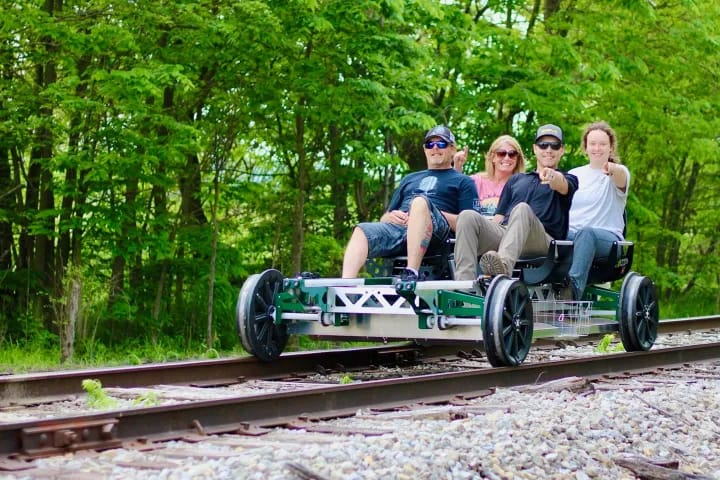 Noblesville Railbike Tours, from Get Indiana: Fair Barns & Belly Rubs – Your Guide to IN Summer 🎡🐶