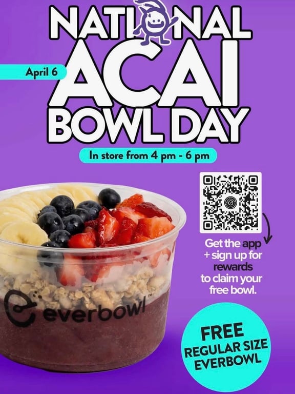 National Acai Bowl Day, from Get Fishers: ⛵ Spring Break & Sports