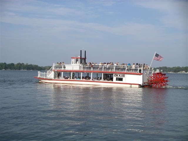 Ride the Dixie Across Webster Lake, from Get Indiana: ⛴Take a Summer Ride on One of IN's Oldest Boats