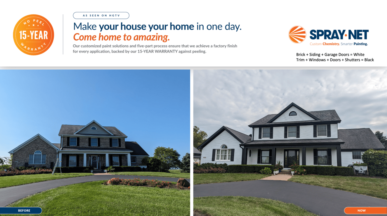 A beautiful home in Fishers receiving the Spray-Net treatment