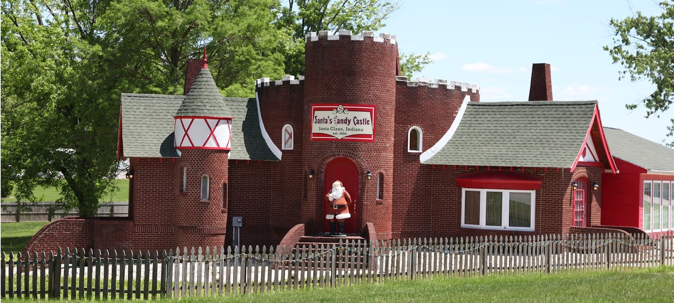 Santa Claus Christmas Store + Santa’s Candy Castle, from Get Indiana: What Makes a Visit to Santa Claus Extra Special 🎅