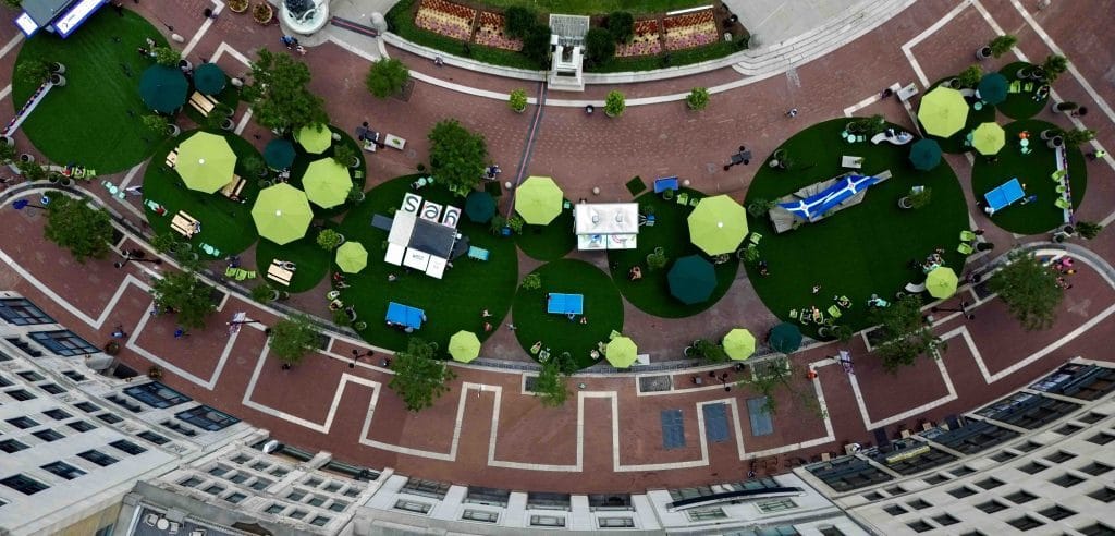 From now through November, you can enjoy Spark on the Circle everyday 11 am until dusk (special evening hours to come).