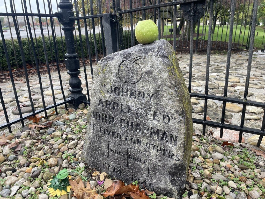 Johnny Appleseed’s Gravestone, from Get Indiana: ☀️💦IN Fairs, Water Parks and... Bears, Oh My!