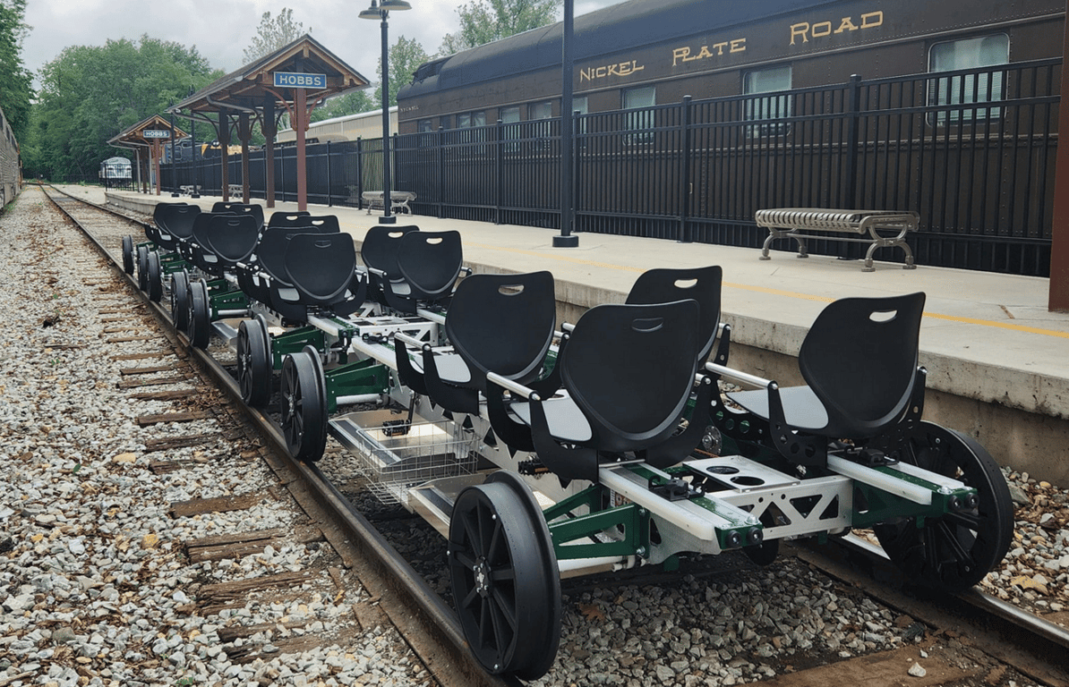 Will this be the most popular activity this summer? 🚂, from Get Fishers: ⛵️ Tours by bike... I mean rail
