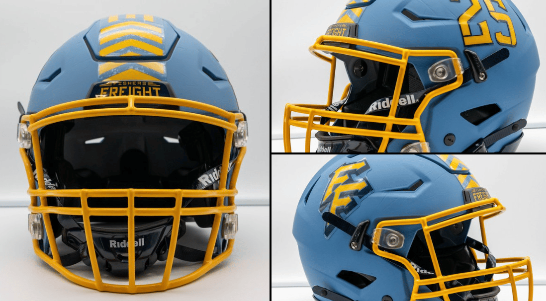 The helmet design for the Fishers Freight