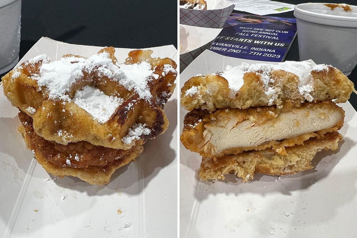 Chicken Waffle Sandwich, via My 105.3 WJLT