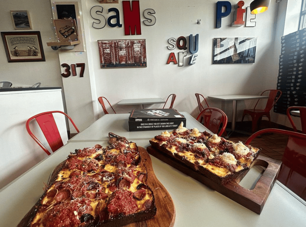 Square pizza? 🍕, from Get Fishers: ⛵️ Square pizza