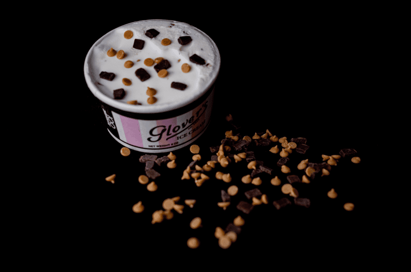 Hoosier Pothole ice cream, vanilla with chocolate and peanut butter chips