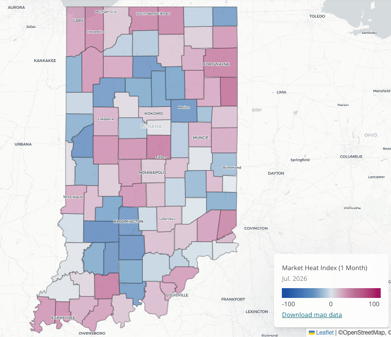 The Indiana Market, from Indy Investor Update: Hot Counties, a Fed Surprise, and a $75K Flip