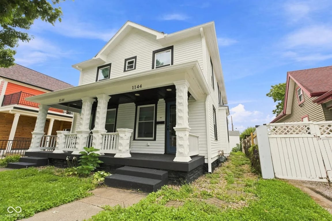 1144-1146 Churchman Avenue duplex exterior in Fountain Square