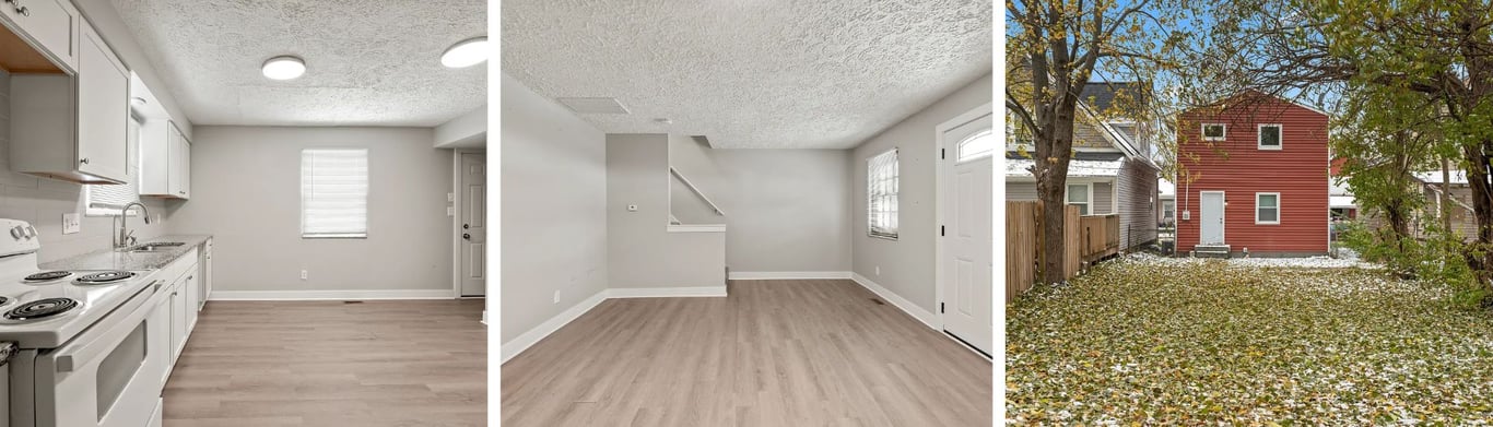 Inside you'll find LVP flooring, neutral paint, updated lighting, an airy living space, and a main-floor closet for storage.