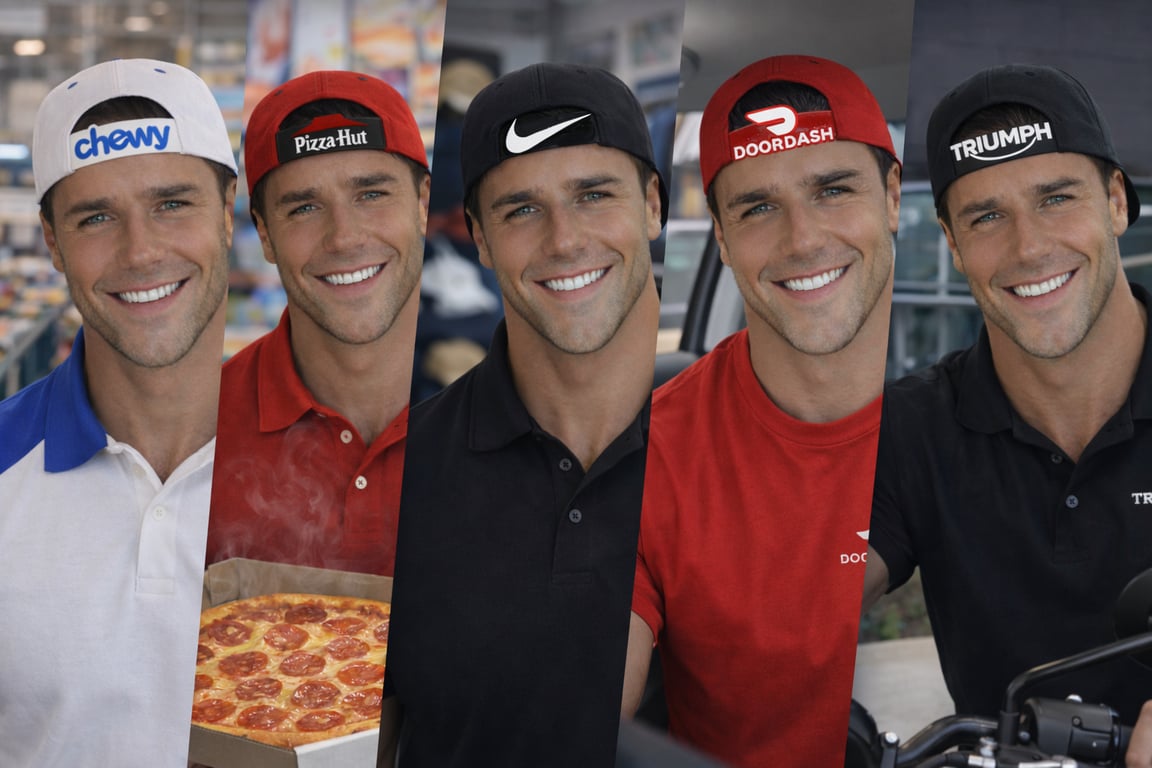 SnapInk Sleeves™ swappable snapback strap sleeves shown across multiple hats