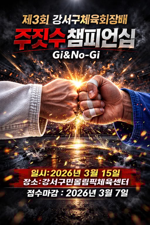 제3회 강서구체육회장배 주짓수챔피언십 > 2026. 3. 15(일)