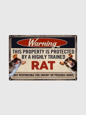 Табличка Warning Rat!