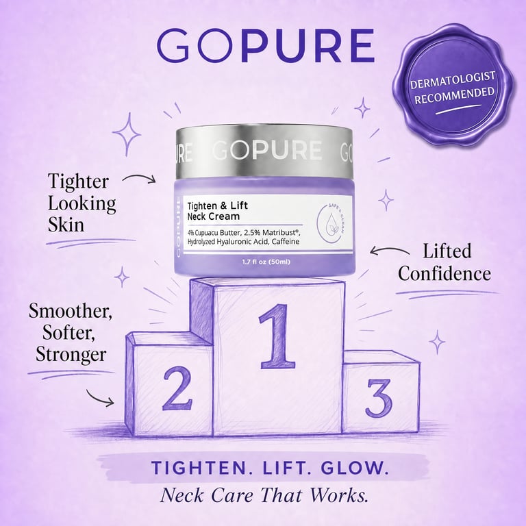goPure skincare hero composition on a soft neutral backdrop