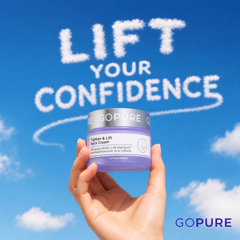 goPure product surrounded by botanical elements in warm light