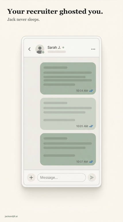 JackAndJill.ai tall portrait creative — moody color treatment with product UI focus