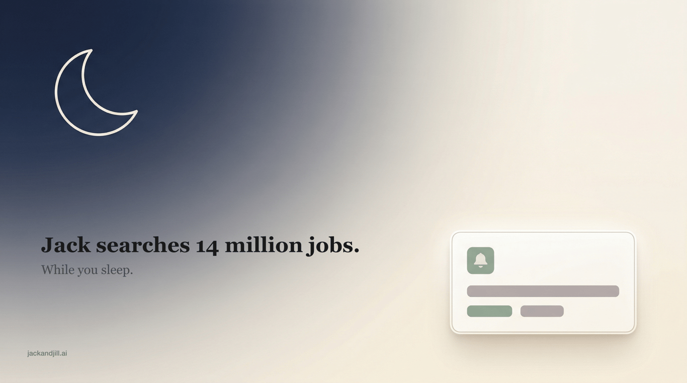JackAndJill.ai landscape campaign frame with split editorial layout