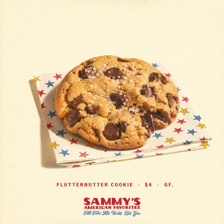 Sammy's American Favorites menu still 7 — plated dish on a printed menu card