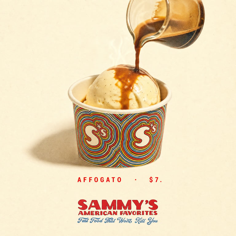 Sammy's American Favorites menu still 8 — plated dish on a printed menu card