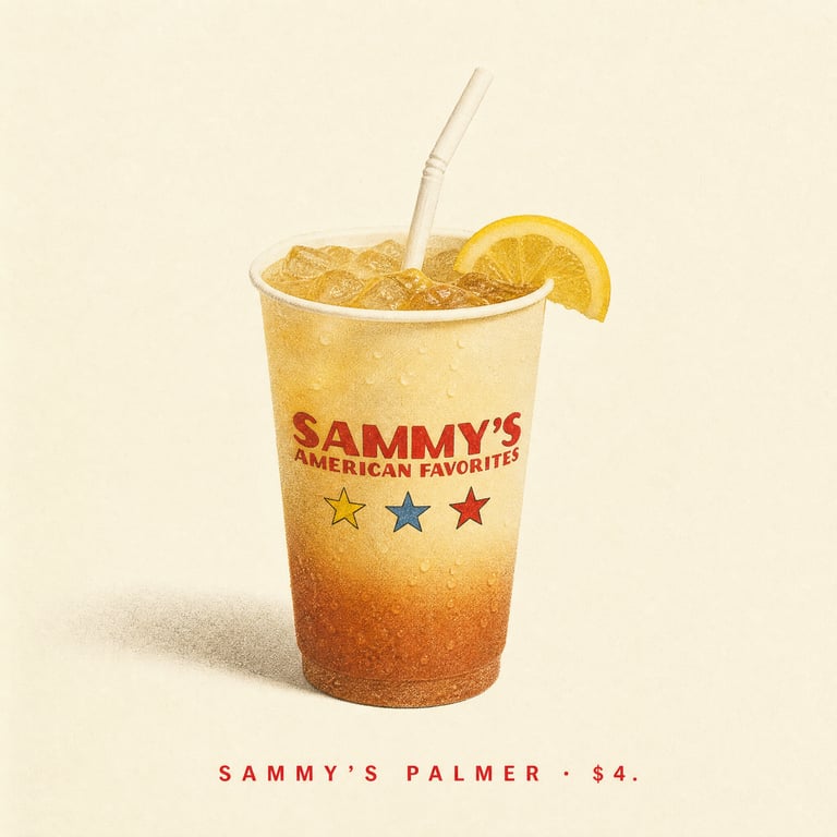 Sammy's American Favorites menu still 9 — plated dish on a printed menu card
