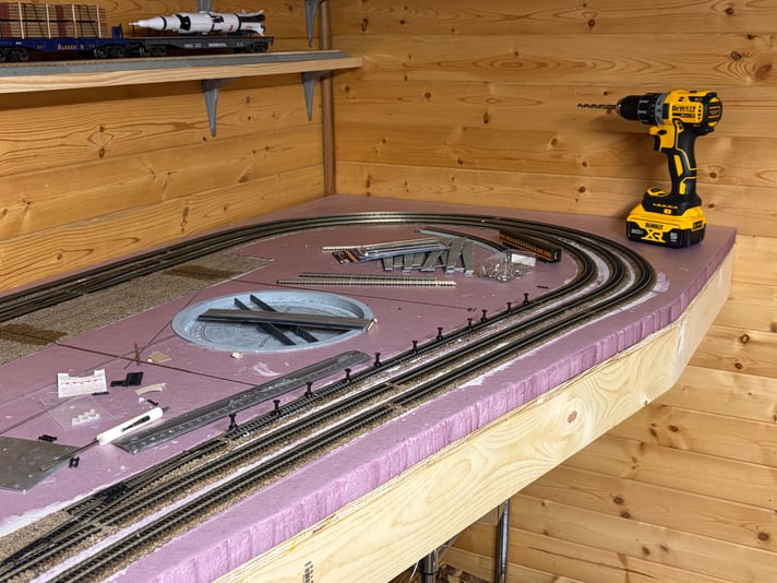 Roundhouse curve complete, Day 19 of track work