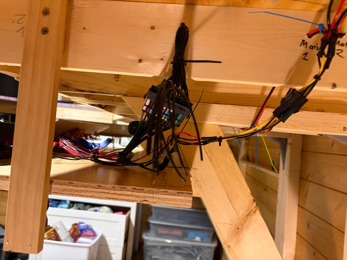 The quick disconnects as of Day 7 of electrical work