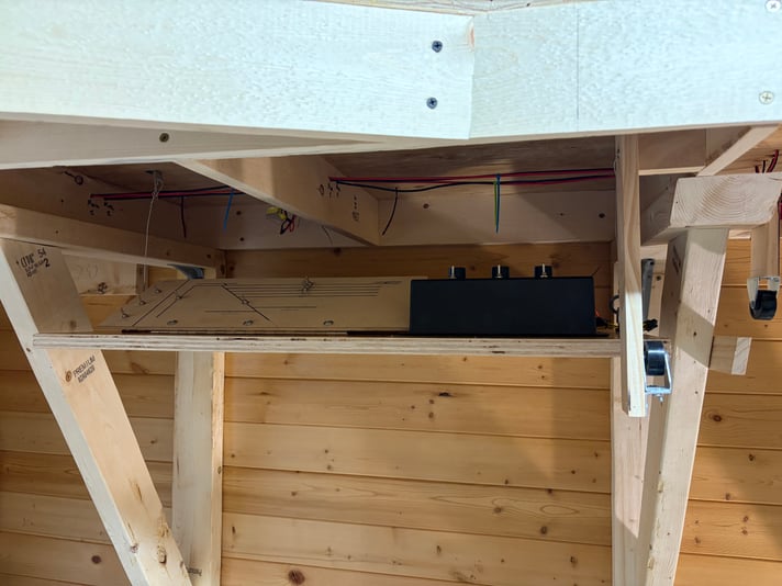 The control station fitting hanging out under the layout as designed