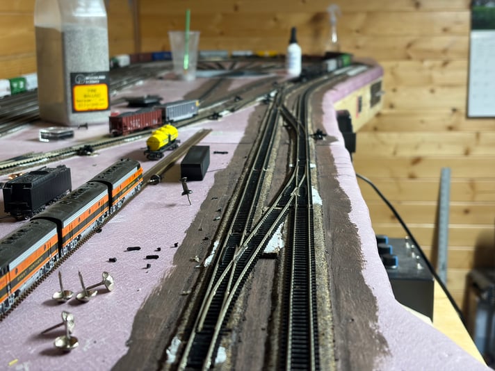 The new crossover fully installed, minus groin throws. Day 37 of track work