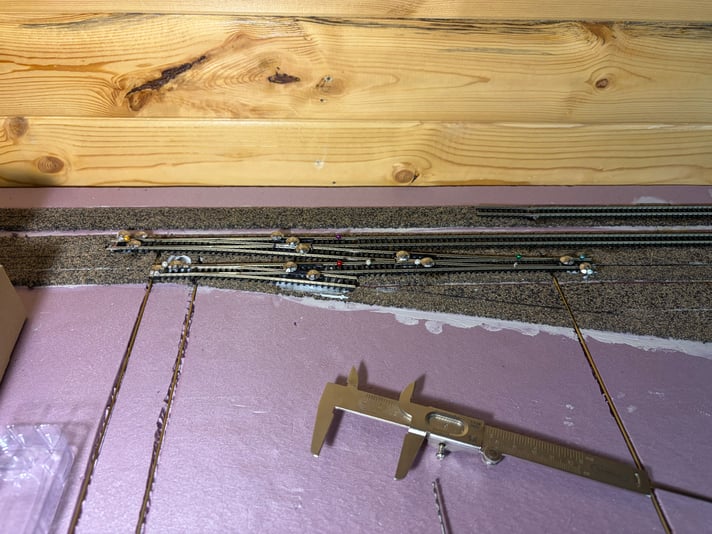 The 3 switches glueing in, day 21 of track work