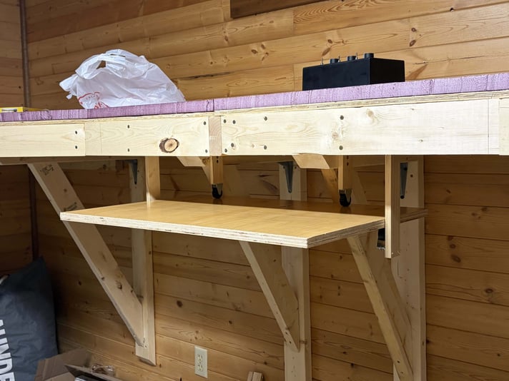 The board for the control station installed, day 10 of bench work construction