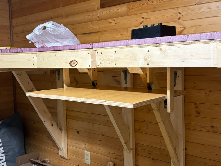 The board for the control station installed, day 10 of bench work construction