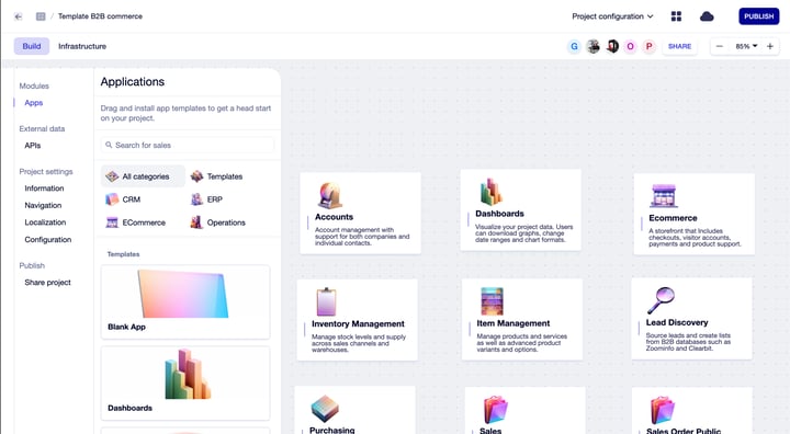 Install template apps