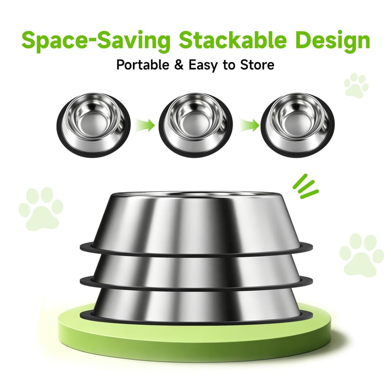 Stainless Steel Dog Bowls, 3-Pack — supplier product photo 3