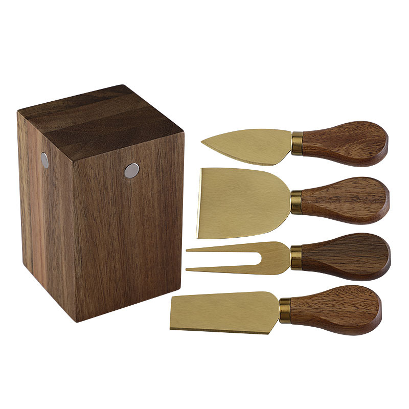 Acacia Wood Cheese Knife Set, 5 Pieces — supplier product photo 3