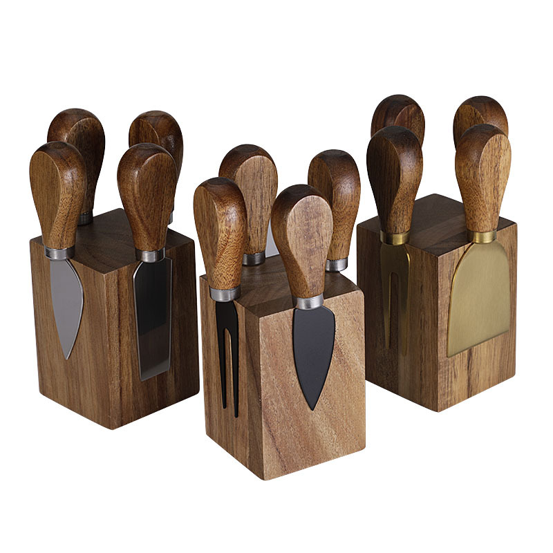 Acacia Wood Cheese Knife Set, 5 Pieces — supplier product photo 4