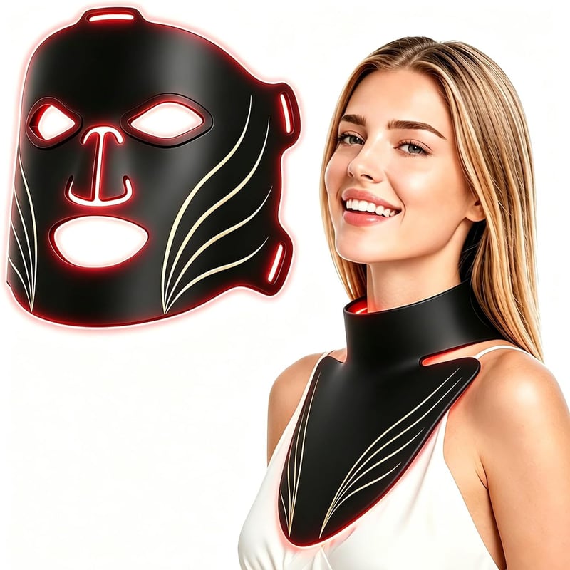 The face mask laid out beside its matching neck panel