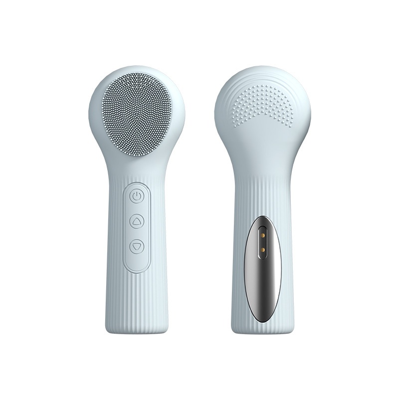 Dual-Sided Silicone Cleansing Brush in white, both faces shown