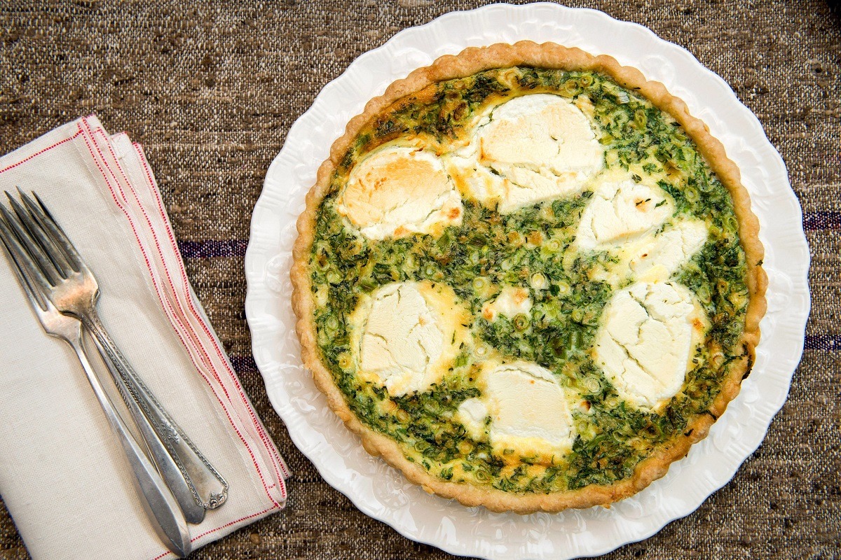 Savory Goat Cheese and Herb Quiche with THC/CBD Olive Oil