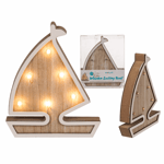 Holz_Segelschiff mit 6 warmweissen LED__54335