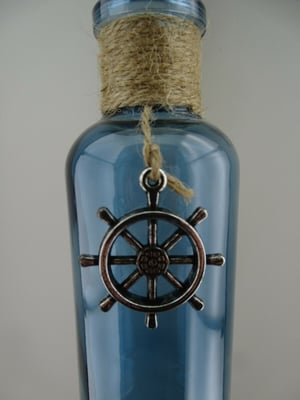 Glas Vase mit Tau maritime Dekoration 22 x 6 cm in 3 Farben