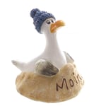 Möwe auf Düne 'Moin!' 070433a_s