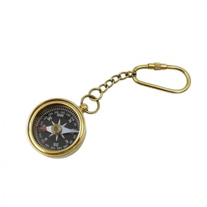 Exklusiver Schlüsselanhänger - Kompass - Messing