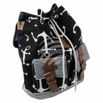 Rucksack schwarz weiss Maritim ca. 40 cm x 34 cm RUCK-b024—2