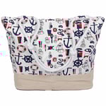 Shopper Einkaufstasche Strandtasche Weiss Maritim TT-m10